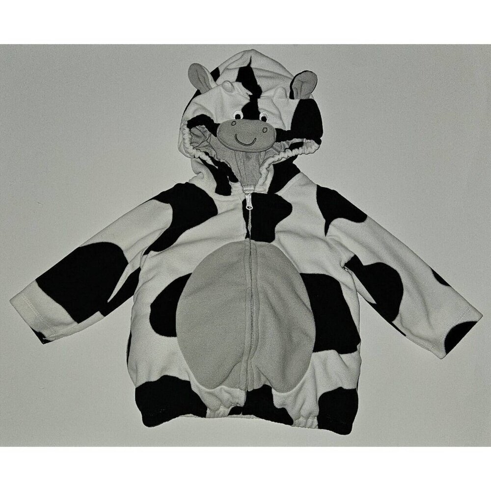 Carter's Black White Cow Halloween Costume Baby 12 Months Hooded JACKET ONLY